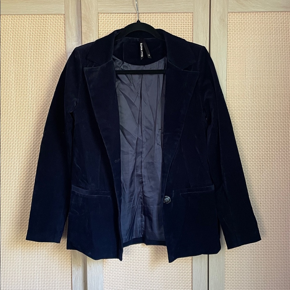 Midnight blue, velvety corduroy blazer